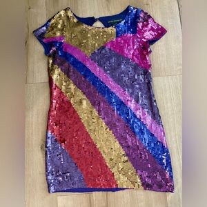 Women's French Connection Multicolor Sequin Mini Dress - Size 6